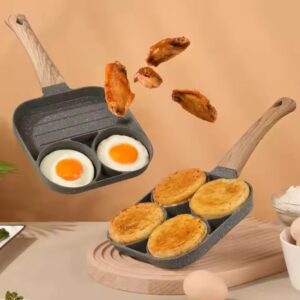 Frigideira Antiaderente com 3 ou 4 Divisórias – Multiuso para Ovos, Panquecas e Lanches - Imagem 2