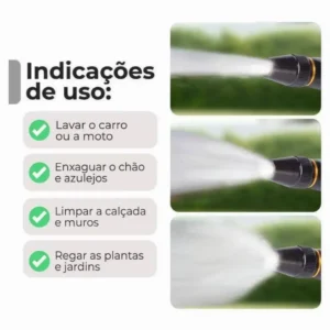 Bico Esguicho Engate Rapido Alta Pressao 3 Em 1 Lava Jato Agua Mangueira Carro Moto Jardim Quintal - Imagem 4