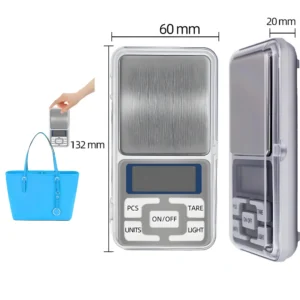 Mini Balança Digital de Precisão 0,1g até 500g Portátil com Tampa Protetora - Imagem 4
