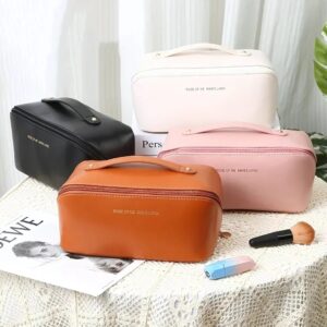 Bolsa Necessaire Feminina para Maquiagem e Cosméticos – Grande Capacidade, Portátil para Viagem - Imagem 3