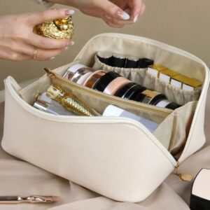 Bolsa Necessaire Feminina para Maquiagem e Cosméticos – Grande Capacidade, Portátil para Viagem - Imagem 7